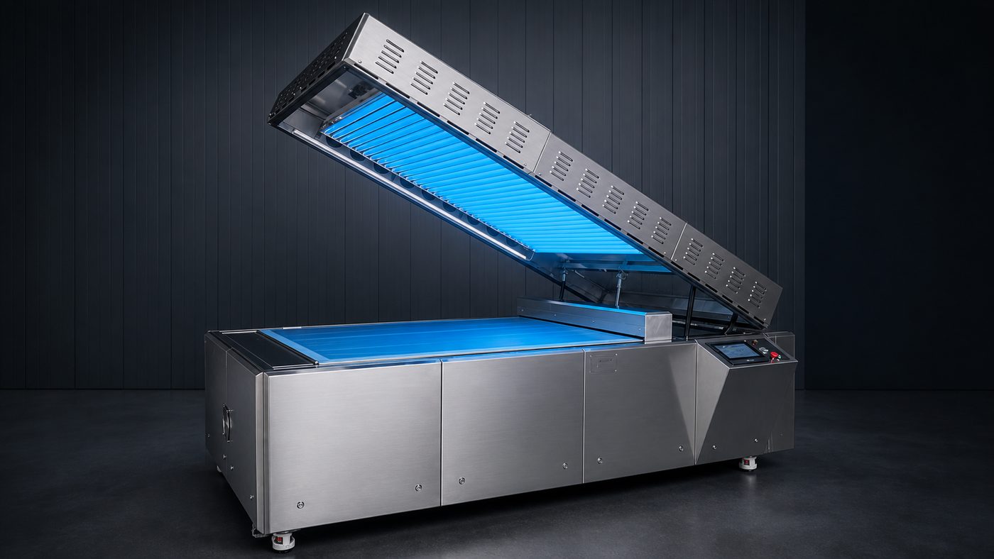 AIA scanning UV-LED flexo plate exposure machine with vacuum bed